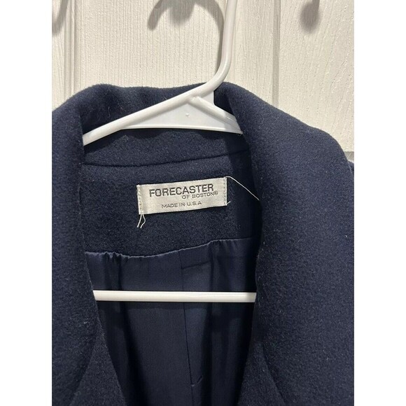 Vintage Forecaster of Boston Women 100% Wool Coat Sz 9/10 Blue Union USA Made - Picture 8 of 11